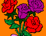 Disegno Mazzo di rose  pitturato su CHIARA
