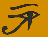 Disegno Occhio di Horus  pitturato su k
