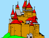 Disegno Castello medievale  pitturato su lamu