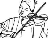 Disegno Violinista  pitturato su violinista