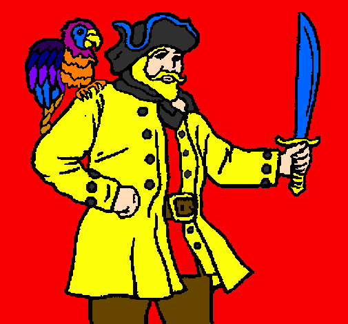 Pirata con il pappagallo 