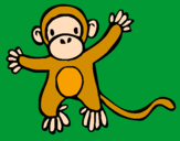 Disegno Scimmietta pitturato su la topa Chiara