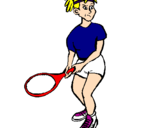 Disegno Ragazza che gioca a tennis  pitturato su tennis