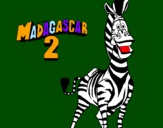 Disegno Madagascar 2 Marty pitturato su mattia