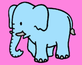 Disegno Elefante bebè  pitturato su alessia
