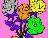 Disegno Mazzo di rose  pitturato su Nicole Colangelo