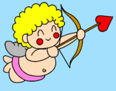 Disegno Cupido  pitturato su elsa