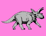 Disegno Triceratops pitturato su sybella