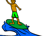 Disegno Surf pitturato su carla