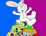 Disegno Coniglio di Pasqua pitturato su Lorenzo
