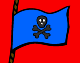 Disegno Bandiera dei pirati pitturato su giorgia