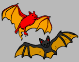 Disegno Un paio di pipistrelli  pitturato su ALBERTO T