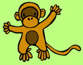 Disegno Scimmietta pitturato su elena