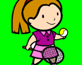 Disegno Ragazza che gioca a tennis  pitturato su nicole