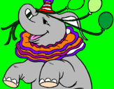 Disegno Elefante con 3 palloncini  pitturato su miriella