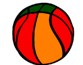 Disegno Pallone da pallacanestro pitturato su danilo