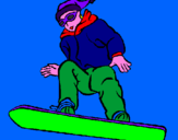 Disegno Snowboard pitturato su Marco