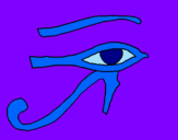 Disegno Occhio di Horus  pitturato su asya