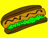 Disegno Hot dog pitturato su martina