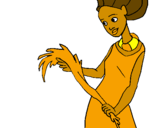 Disegno Donna dell'Etiopia  pitturato su silvia