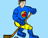 Disegno Giocatore di hockey su ghiaccio pitturato su stefano