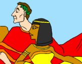 Disegno Cesare e Cleopatra  pitturato su CHIARA
