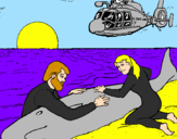 Disegno Salvataggio di una balena pitturato su federico