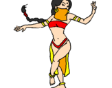 Disegno Principessa araba che danza  pitturato su alessia