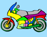 Disegno Motocicletta  pitturato su stef