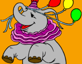 Disegno Elefante con 3 palloncini  pitturato su ALE