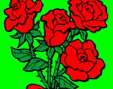Disegno Mazzo di rose  pitturato su elena