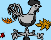 Disegno Banderuole e gallo  pitturato su giovanni