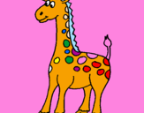 Disegno Giraffa pitturato su martina