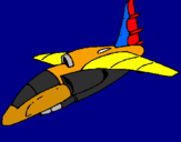 Disegno Nave in fase di atterraggio pitturato su disco volante