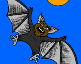Disegno Pipistrello cane  pitturato su francesco