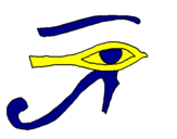 Disegno Occhio di Horus  pitturato su  giulia  cala