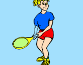 Disegno Ragazza che gioca a tennis  pitturato su lele