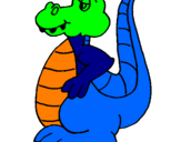 Disegno Alligatore  pitturato su anónimo