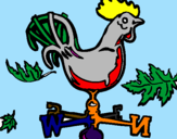 Disegno Banderuole e gallo  pitturato su fancy cola