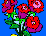 Disegno Mazzo di rose  pitturato su adelia