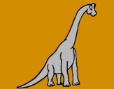 Disegno Branchiosauro  pitturato su gabriele