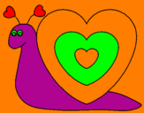 Disegno Lumachina cuore  pitturato su luigi