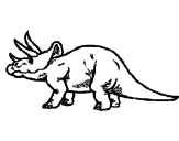 Disegno Triceratops  pitturato su lorenzo
