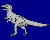 Disegno Tyrannosaurus Rex  pitturato su lollo