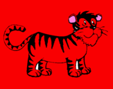 Disegno Tigre  pitturato su edo