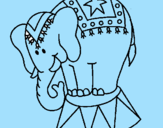 Disegno Elefante in scena  pitturato su zdv