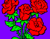Disegno Mazzo di rose  pitturato su flor