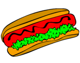 Disegno Hot dog pitturato su gerla