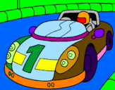 Disegno Auto da corsa pitturato su Teo