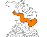 Disegno Coniglio di Pasqua pitturato su mariagiovana